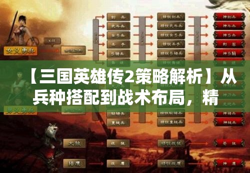 【三国英雄传2策略解析】从兵种搭配到战术布局，精准剖析常胜之道！立足未来，掌握胜局！